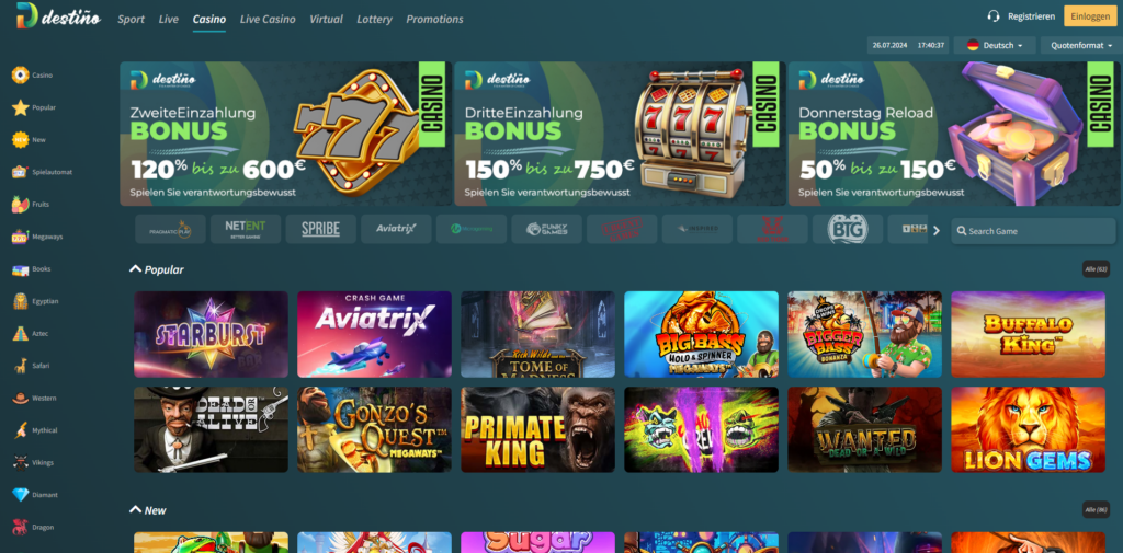 DestinoBet Casino Startseite