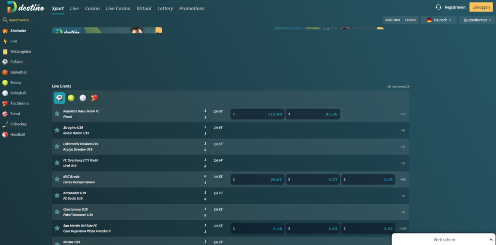 DestinoBet Casino Sportwetten