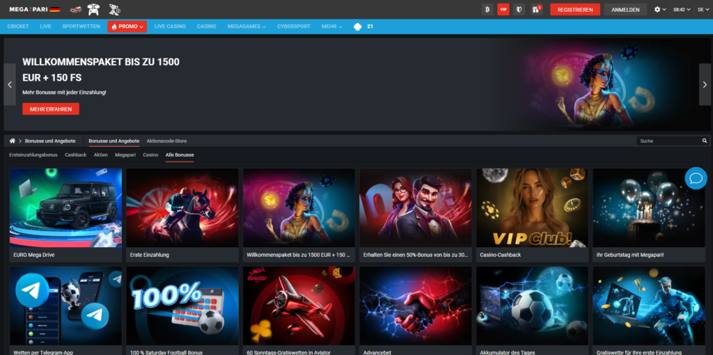 MegaPari Casino Spiele