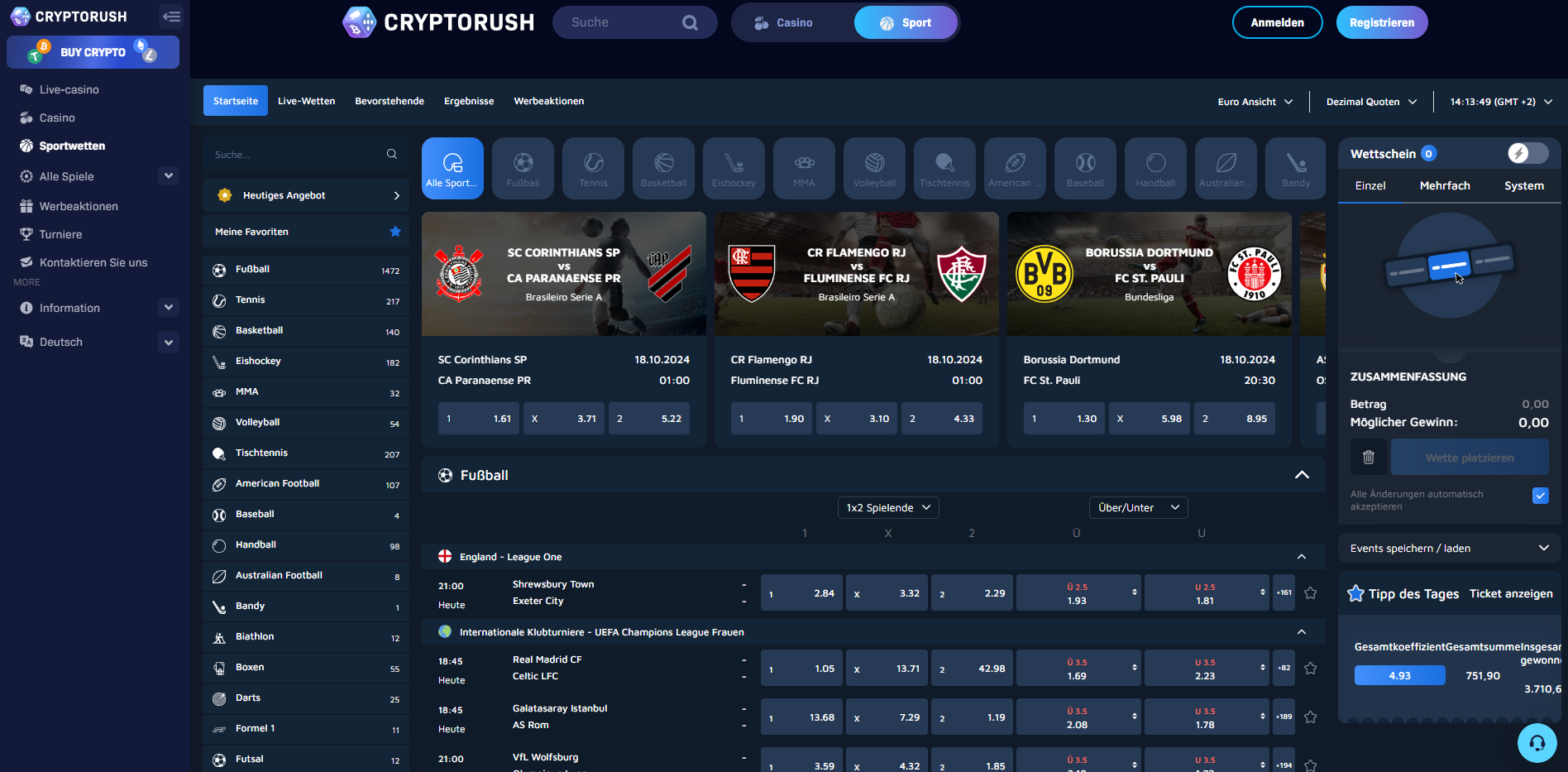 CryptoRush Casino Live Casino