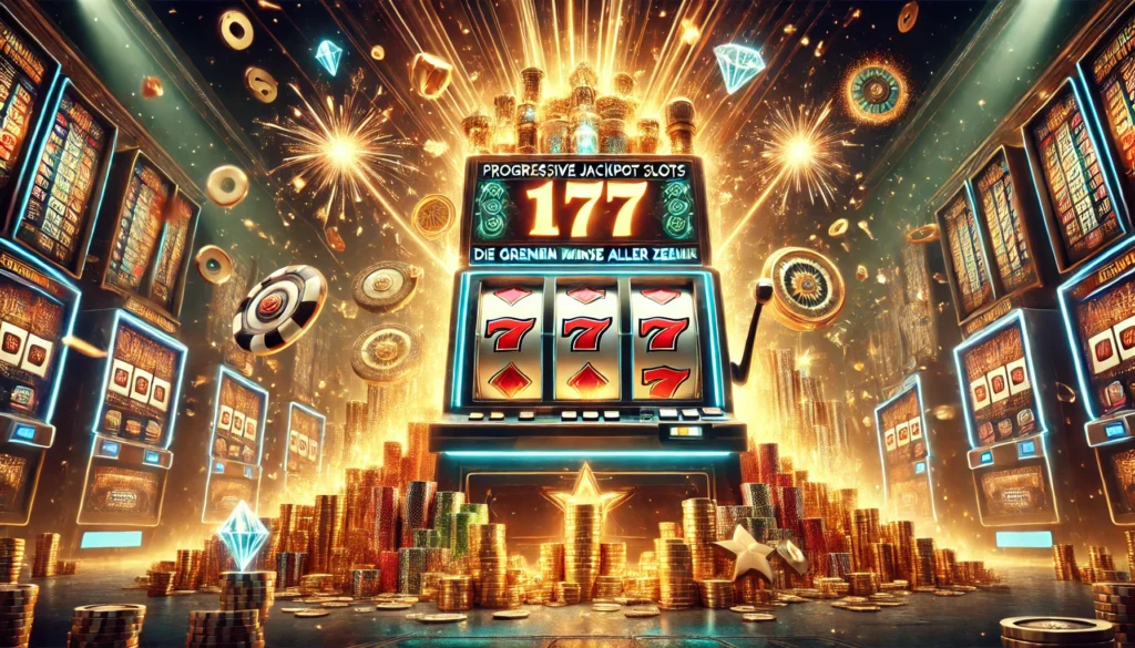 DALLE 20250327 122252 A highimpact and visually stunning 169 banner image for a blog post titled Progressive Jackpot Slots Die größten Gewinne aller Zeiten Progressiv Casinoberichte