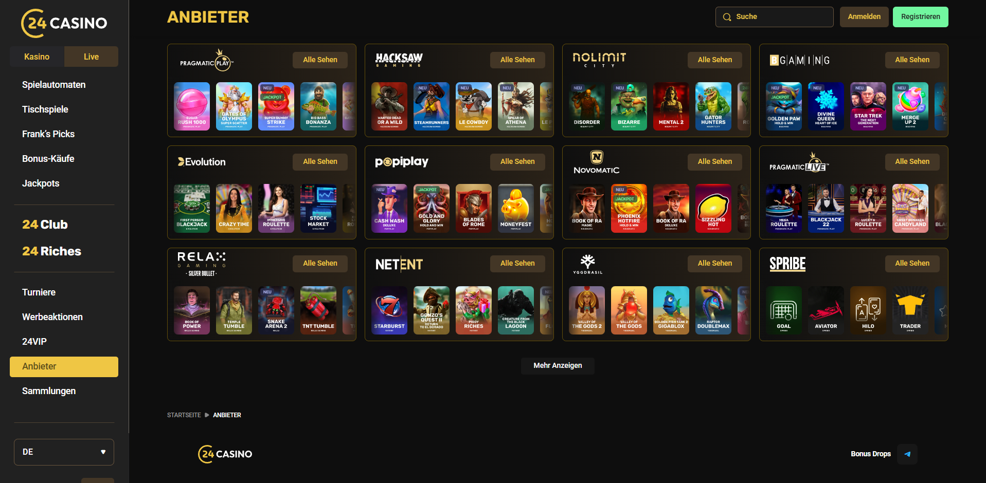 24Casino Spielentwickler