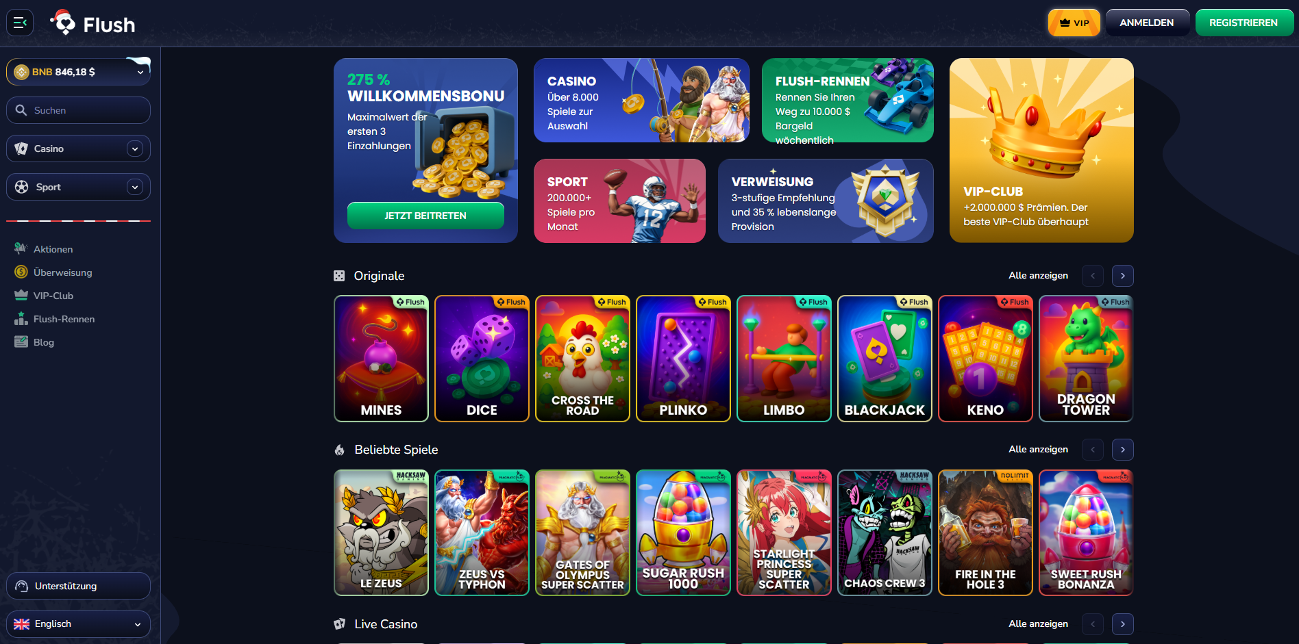 Flush Casino Startseite