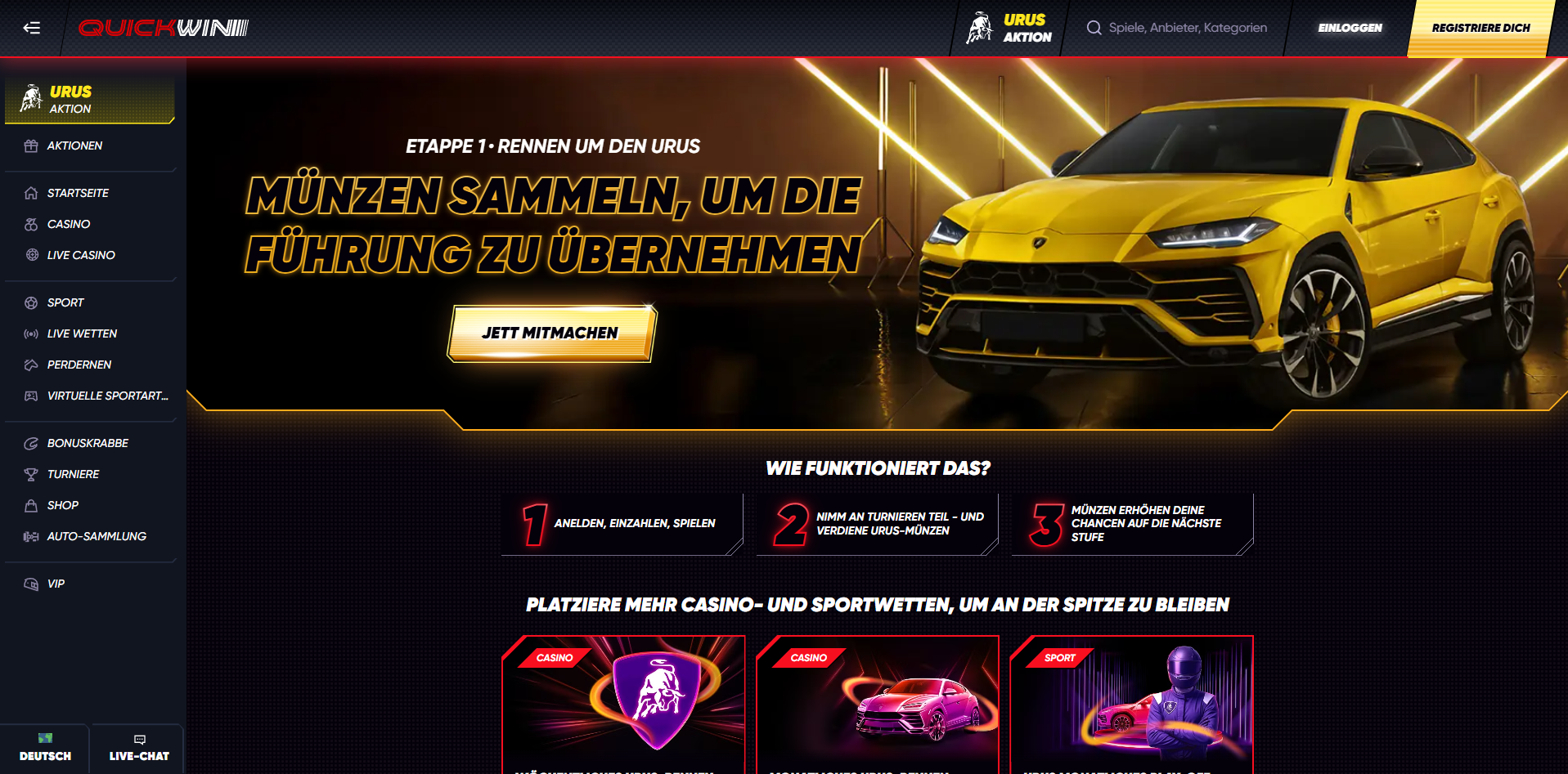 QuickWin Lamborghini Gewinnaktion