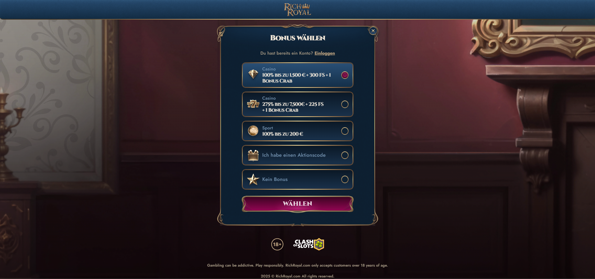 RichRoyal Casino Anmeldung