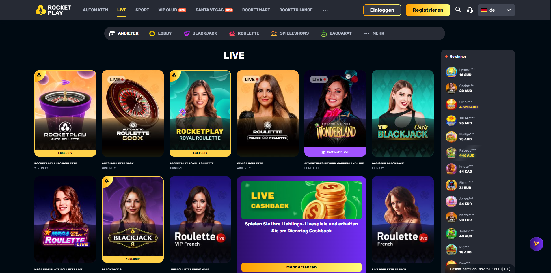 RocketPlay Live Casino