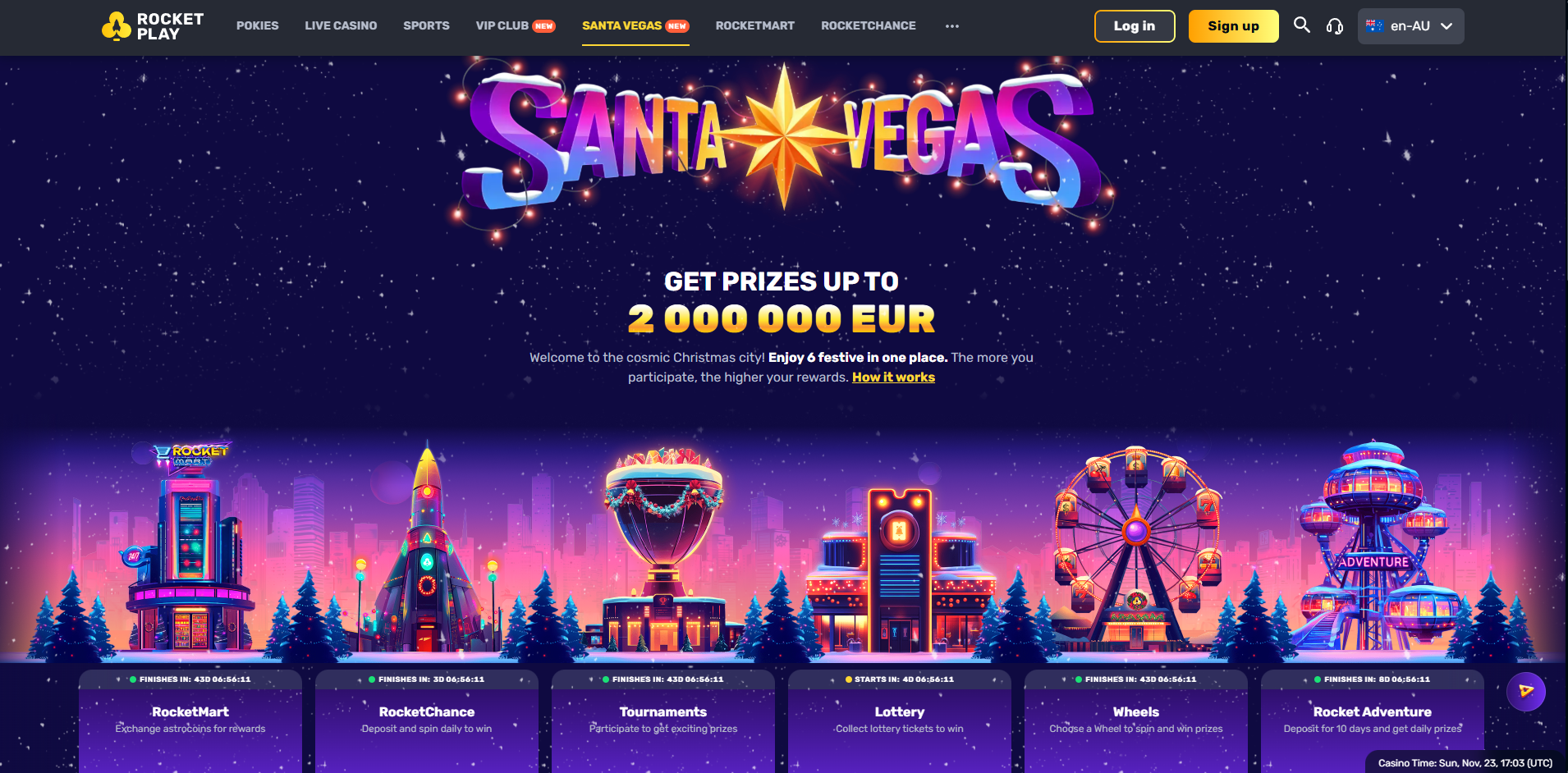 RocketPlay Santa Vegas Aktion