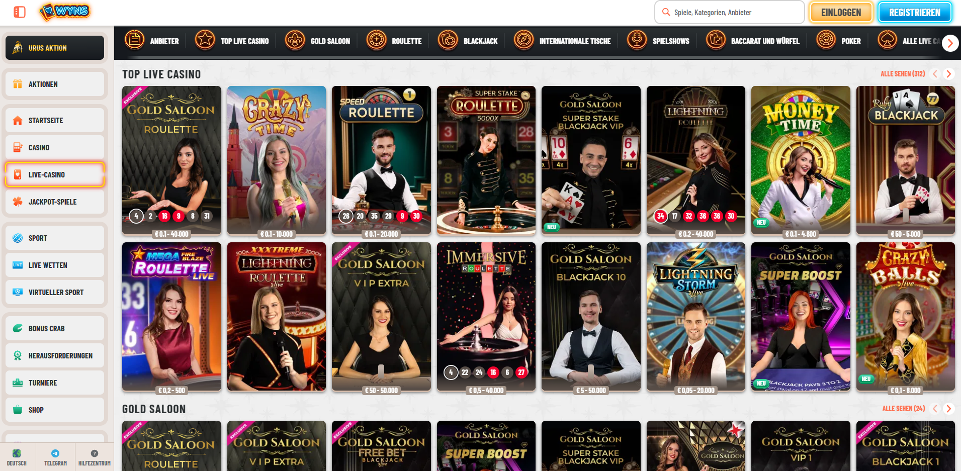 Wyns Live Casino